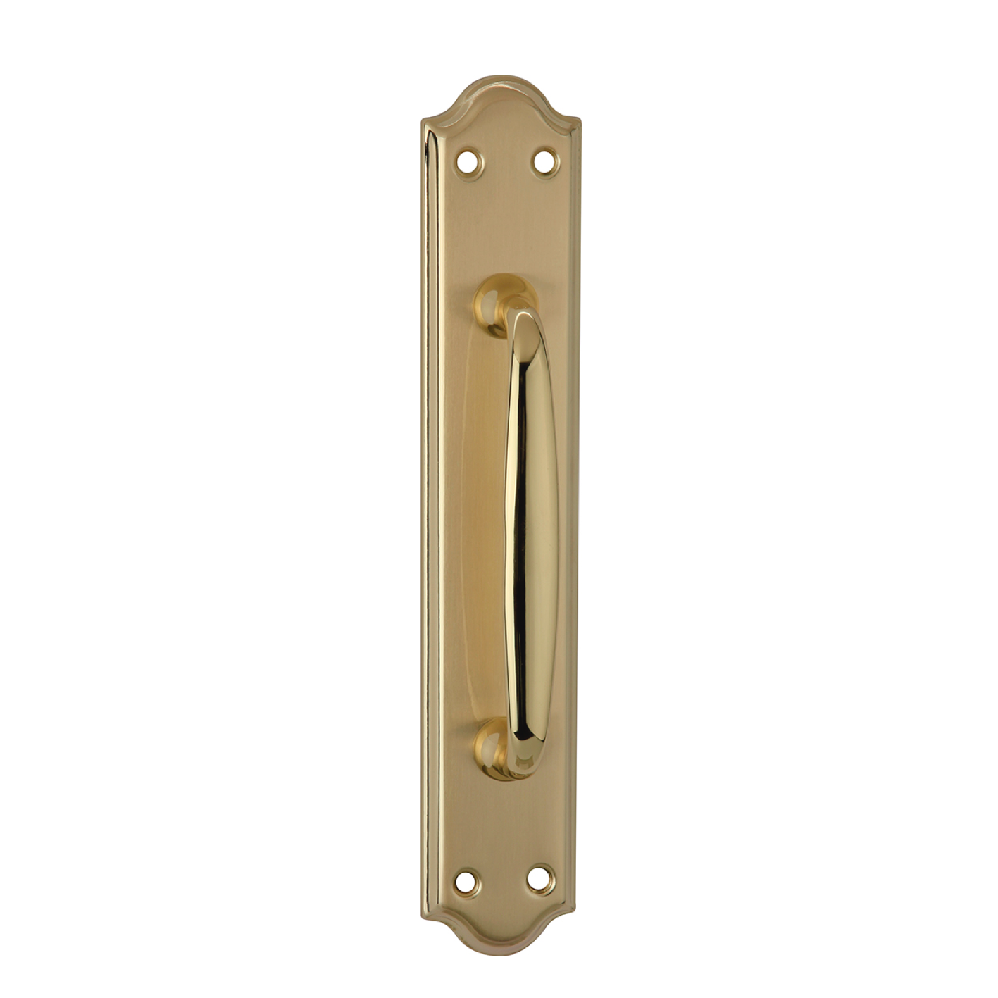 Manillón con placa ovalada en acabado dorado satinado modelo 1104 para puertas