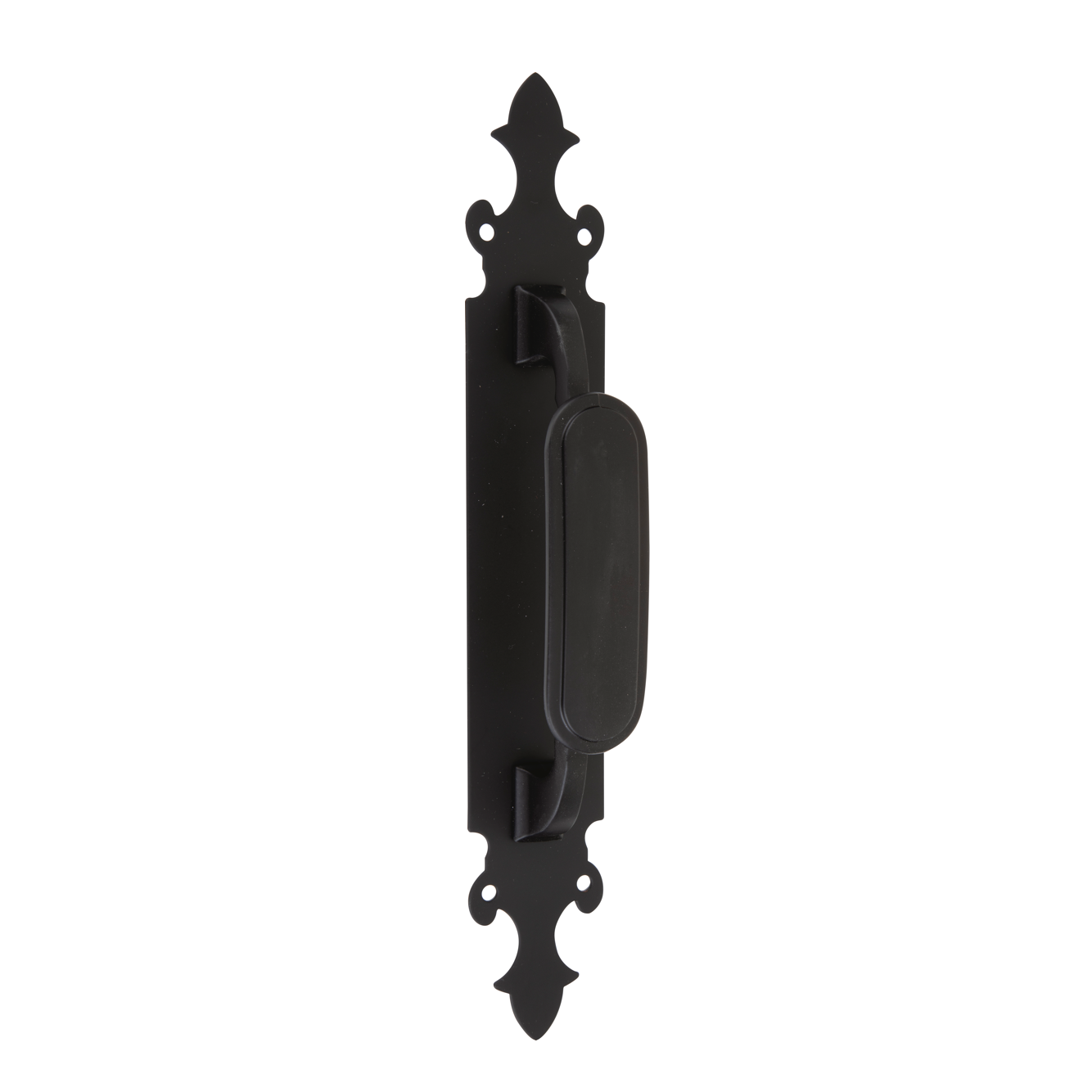 Manillón modelo 203 con Placa curva en acabado negro para puertas