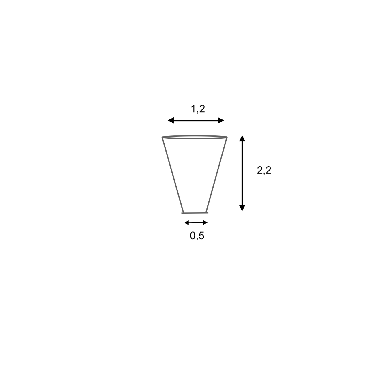 Pomo de acero Inoxidable de 2cm de alto con forma de cono ideal para puertas de armario