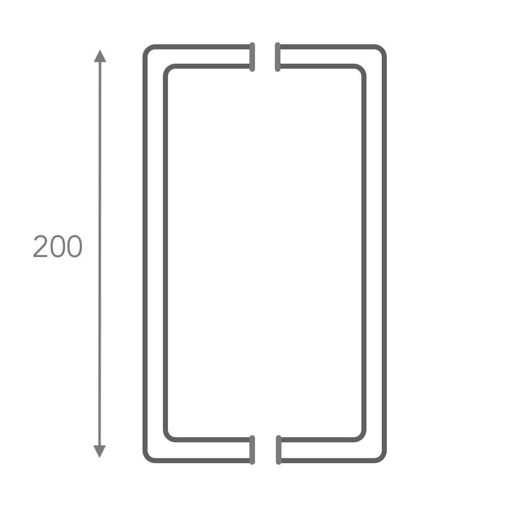Manillón de acero inoxidable para puerta de Cristal / Madera 200mm modelo ARI120