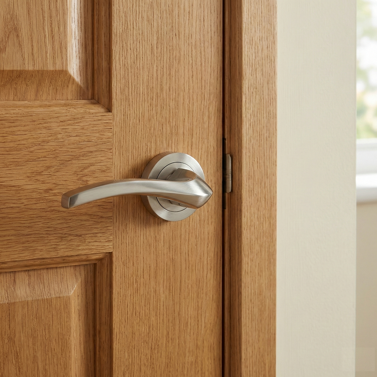 Manilla Tique para puerta con roseta redonda de aluminio