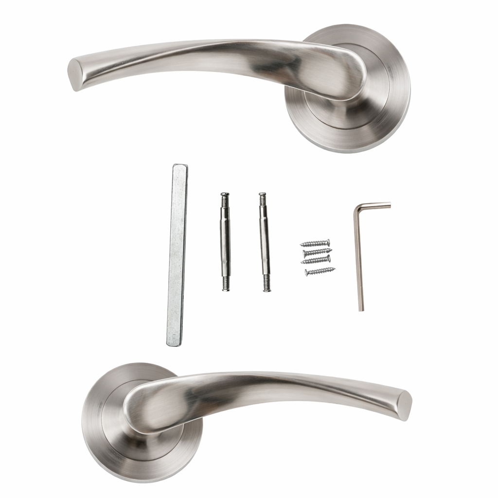 Manilla Ola modelo '130' de aluminio con Roseta Redonda para puertas