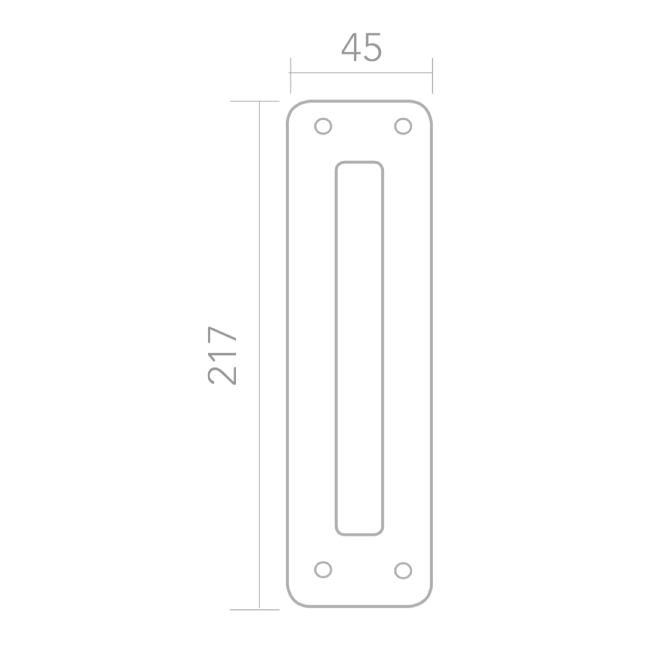 Manillón para puerta con placa rectangular de acero inoxidable modelo 604