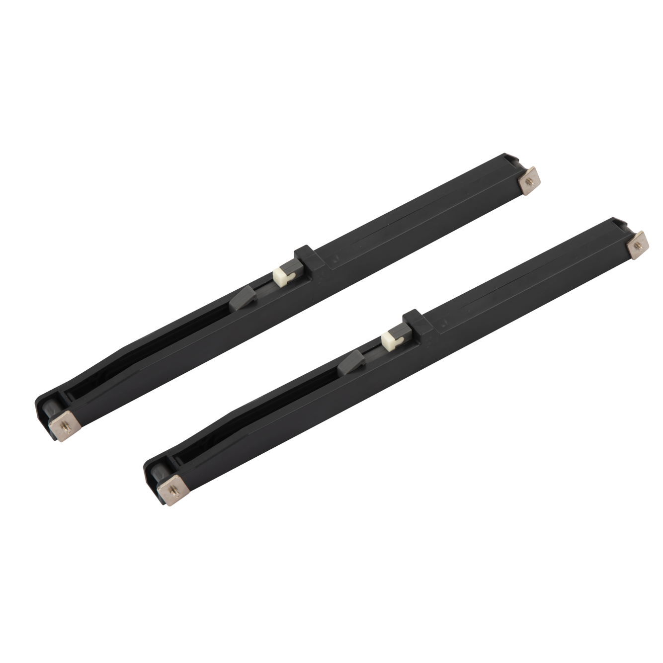 Herrajes negros con amortiguadores para puerta corredera externa de madera granero