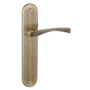 Manilla modelo '130' de zamak con placa ovalada acabado en cuero para puertas