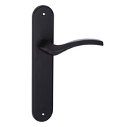 Manilla modelo '1027' con placa ovalada negra de zamak para puertas