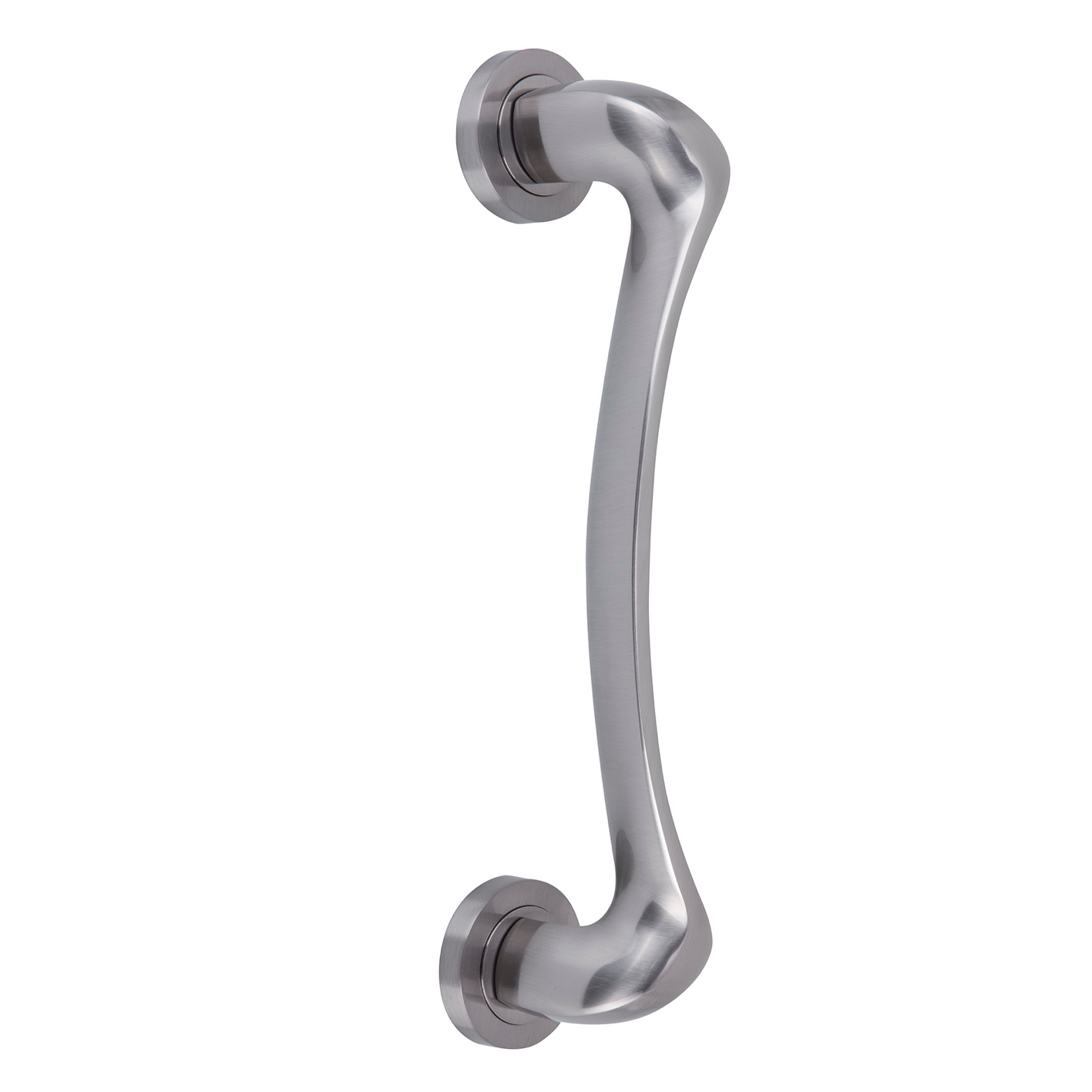 Vanguardista manillón de zamak para puerta en acabado níquel satinado modelo 934