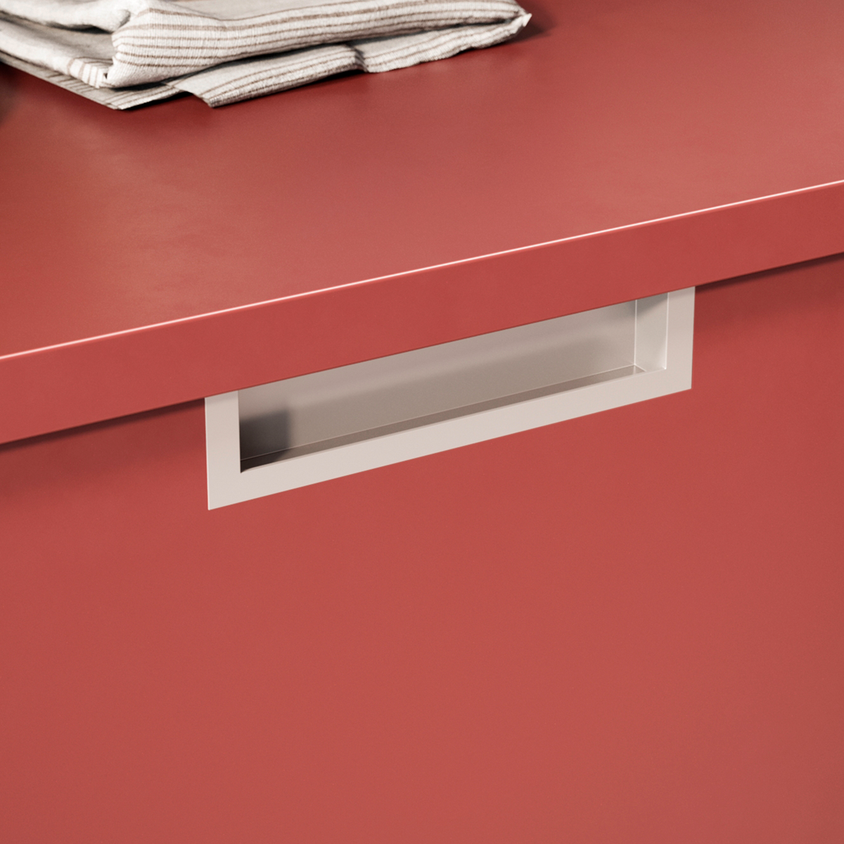 Tirador Modena 128mm entre ejes de embutir para muebles y armarios