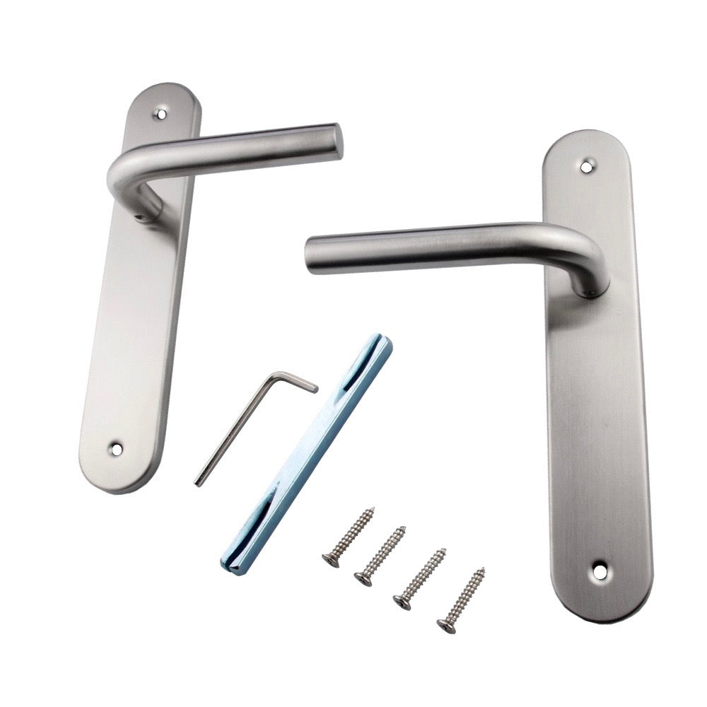 Manilla modelo '403' con placa oval de acero inoxidable para puertas